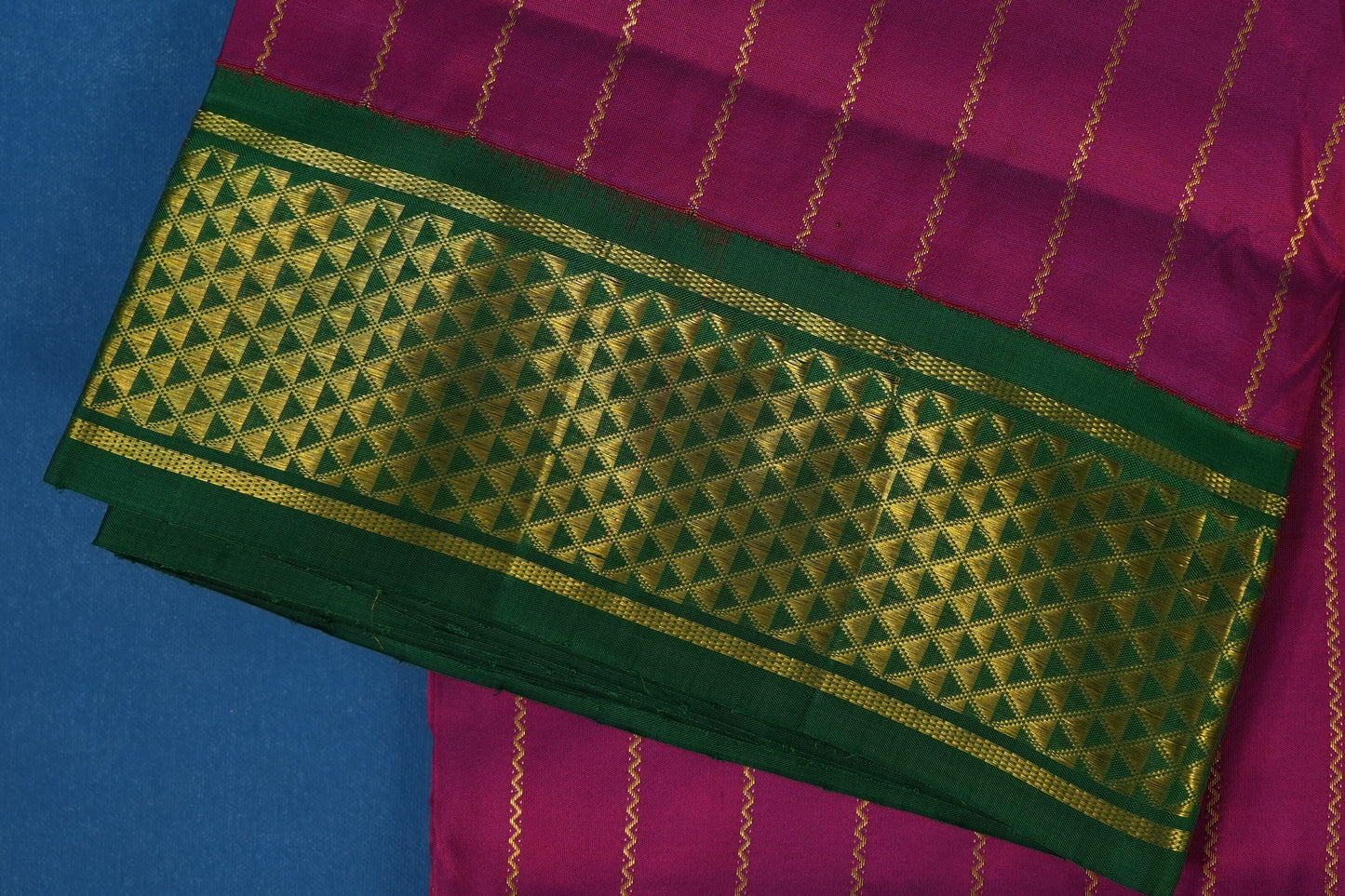 Magenta Ten yards silk saree border