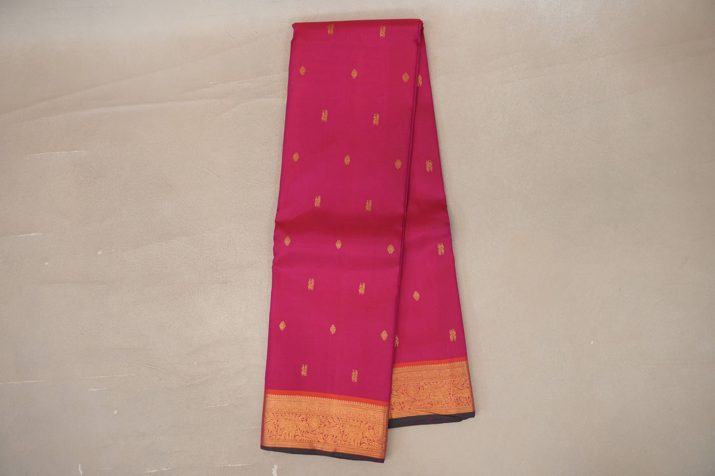 Online Deep Rani Pink Vintage Kanjivaram Silk Saree