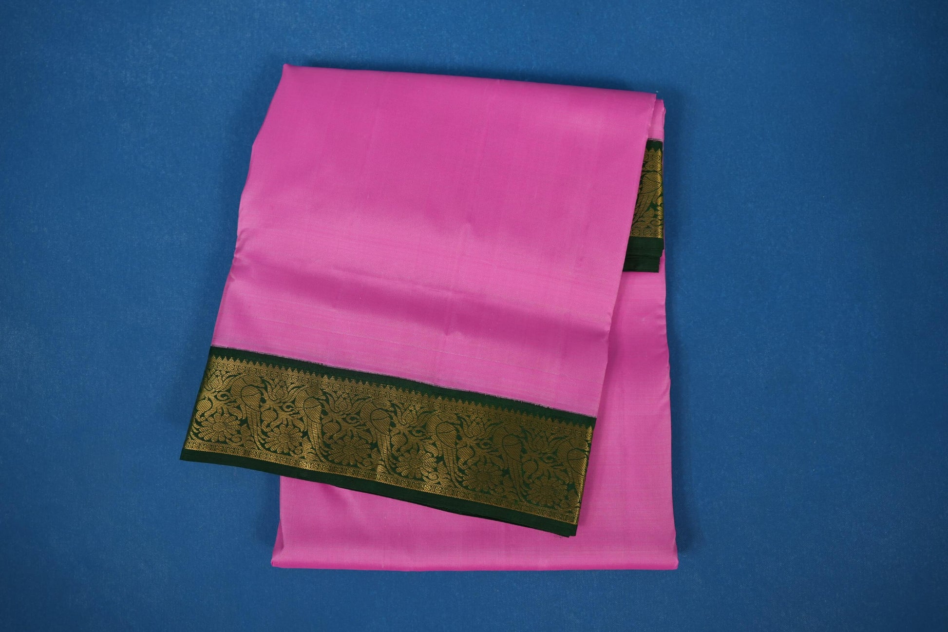 Lotus Pink Ten yards silk saree 