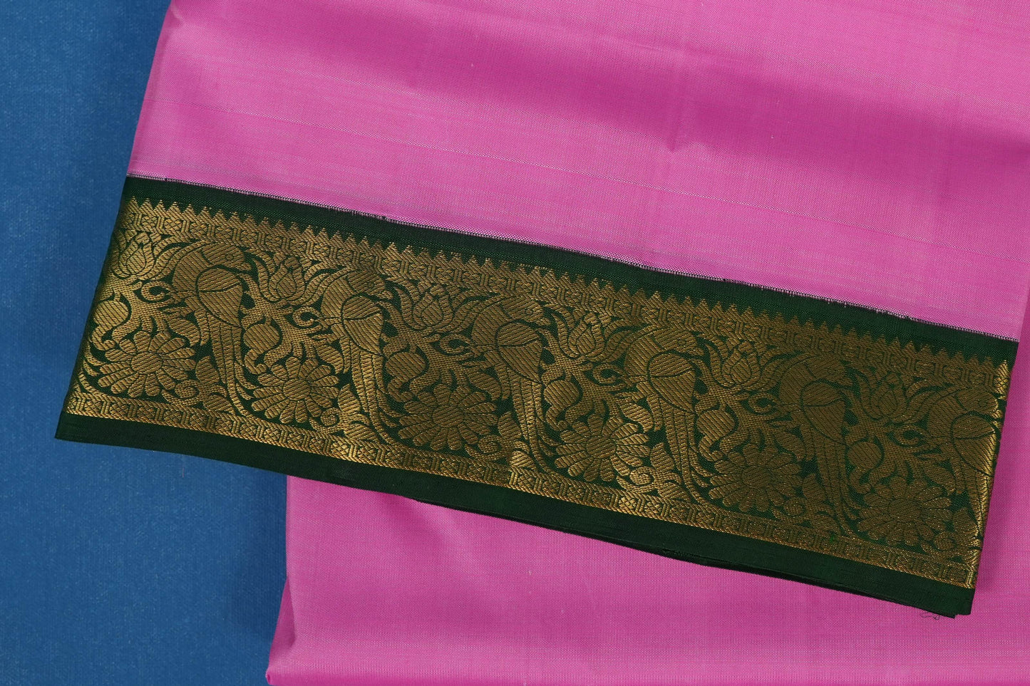Lotus Pink nine yards silk saree paloo