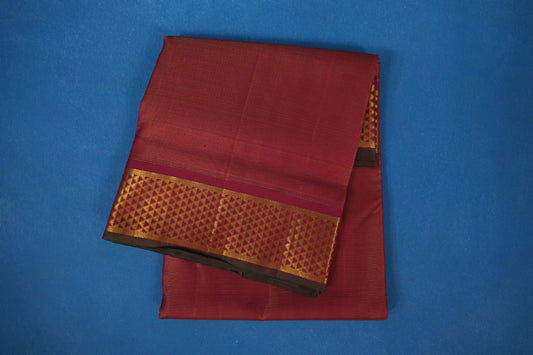 Maroon zari vaira oosi Ten yards silk saree
