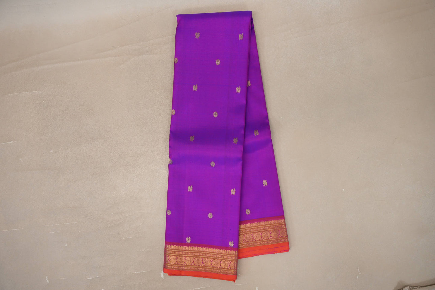 Online Dual Tone of Blue & Magenta Vintage Kanjivaram Silk Saree