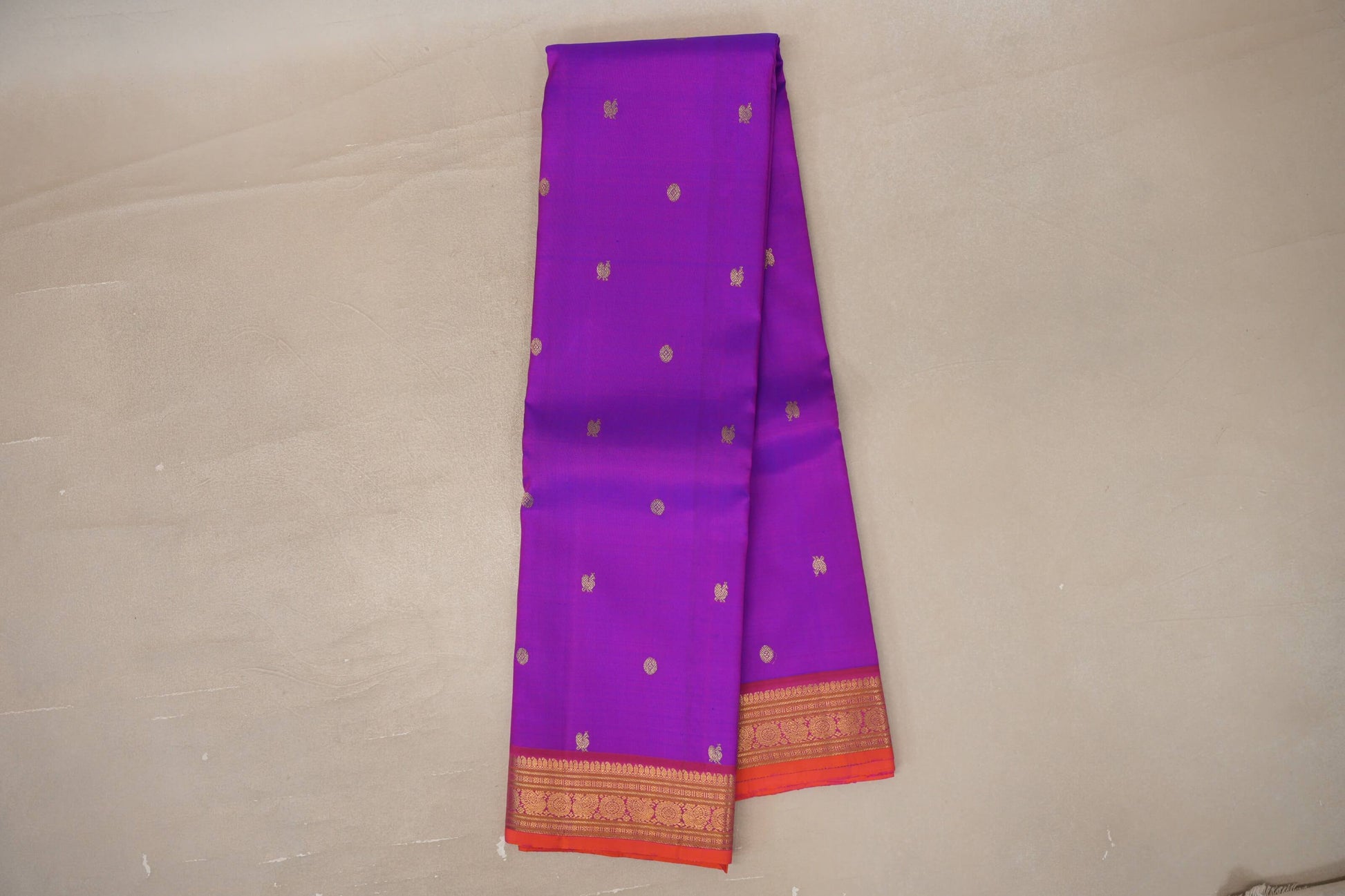 Online Dual Tone of Blue & Magenta Vintage Kanjivaram Silk Saree