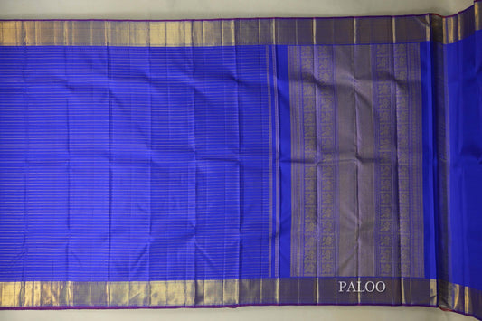 Royal Blue  Heirloom Beldhary Kanjivaram Silk Saree paloo