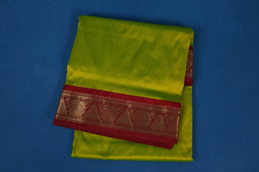 Fluorescent Green Ten yards silk saree