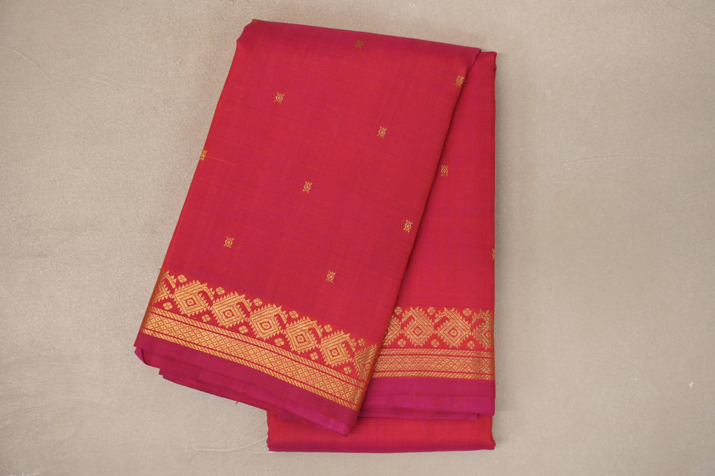 Orangish Pink Vintage Kanjivaram Silk Saree