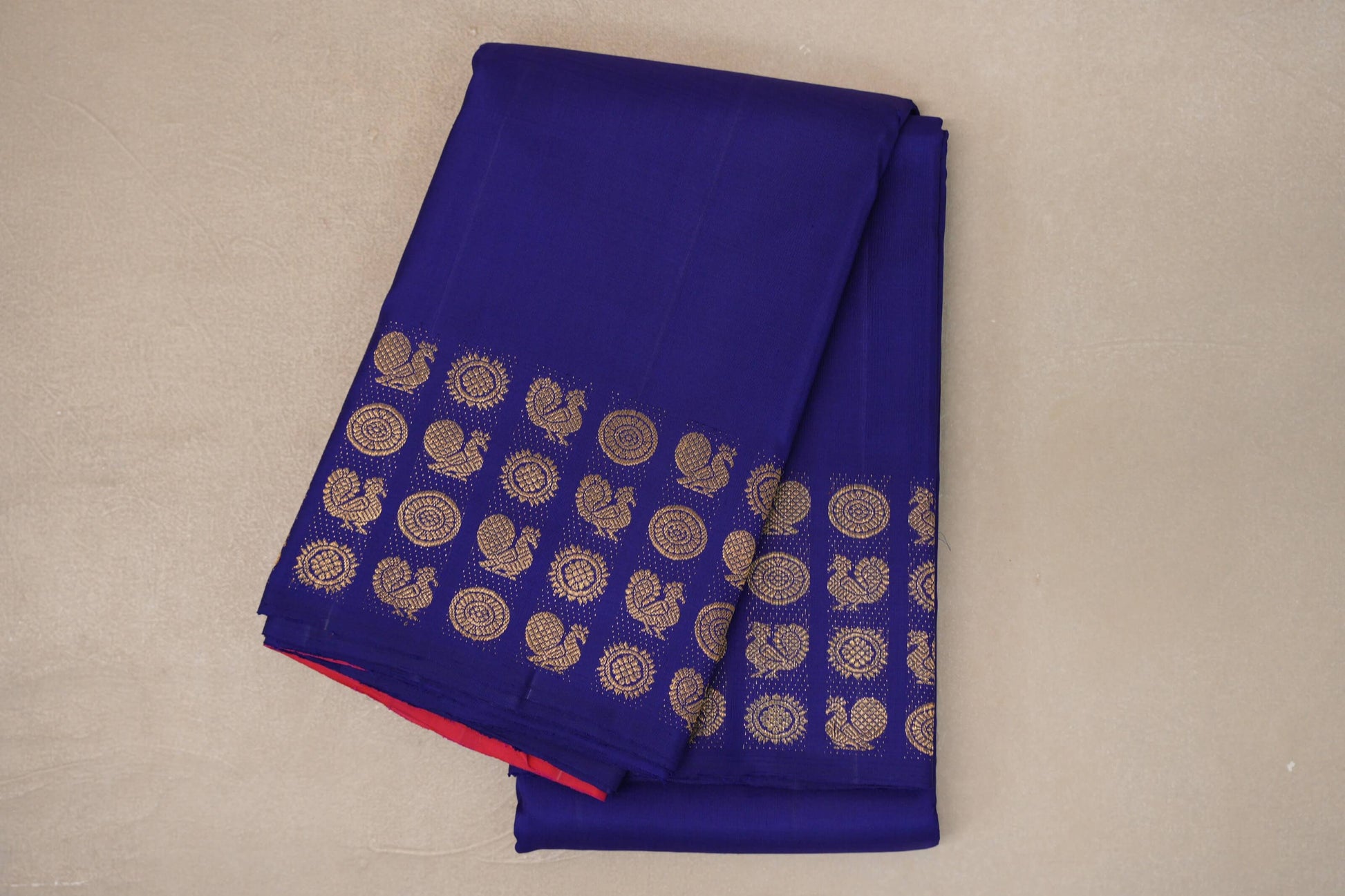 Deep Blue Vintage Kanjivaram Silk Saree