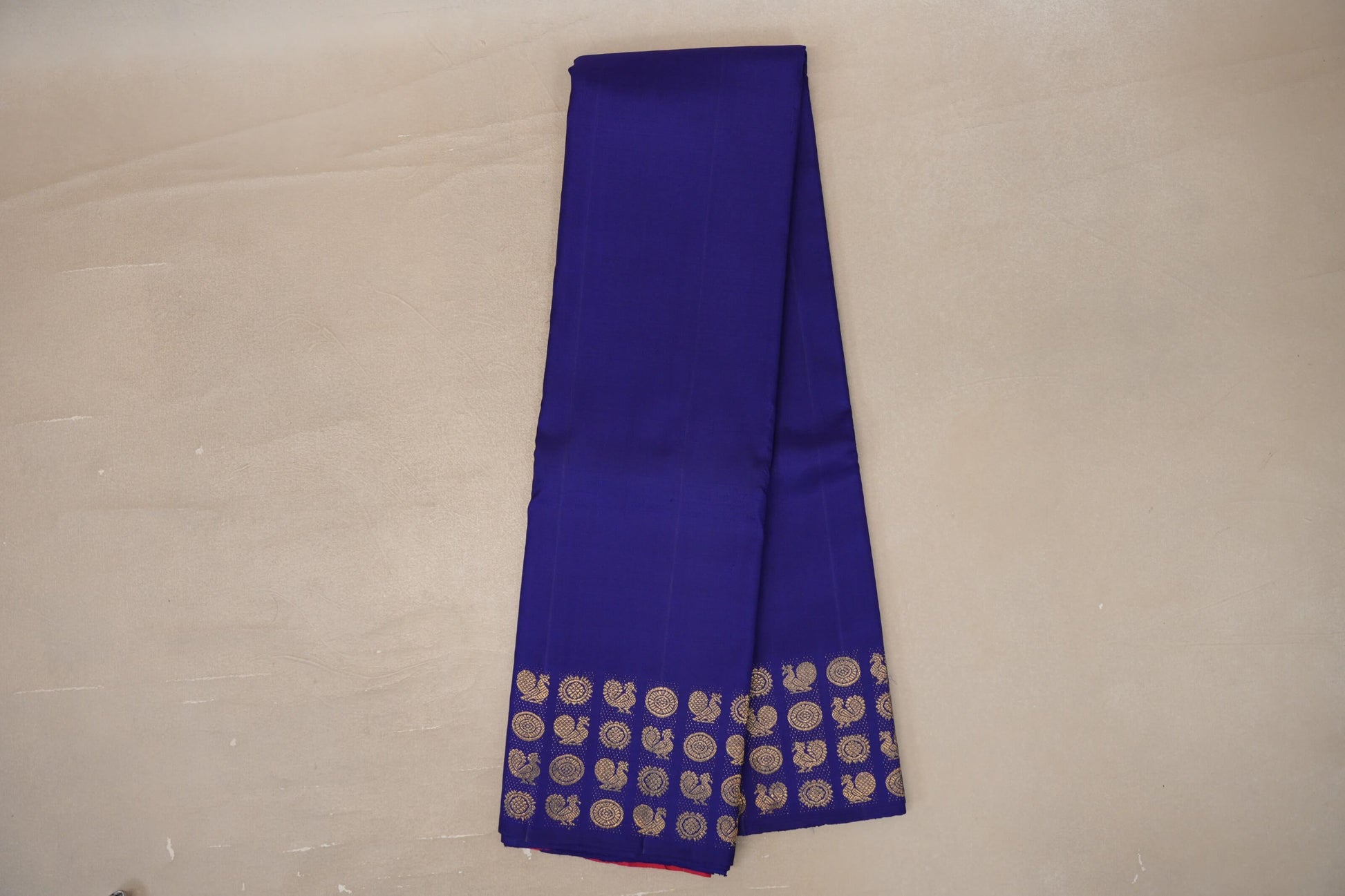 Online Deep Blue Vintage Kanjivaram Silk Saree