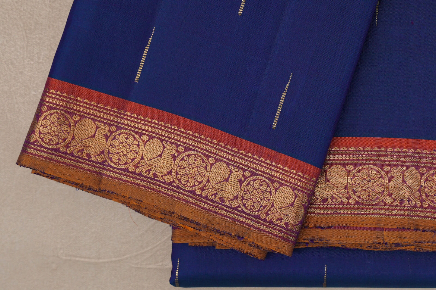 Peacock Blue Vintage Kanjivaram Silk Saree border