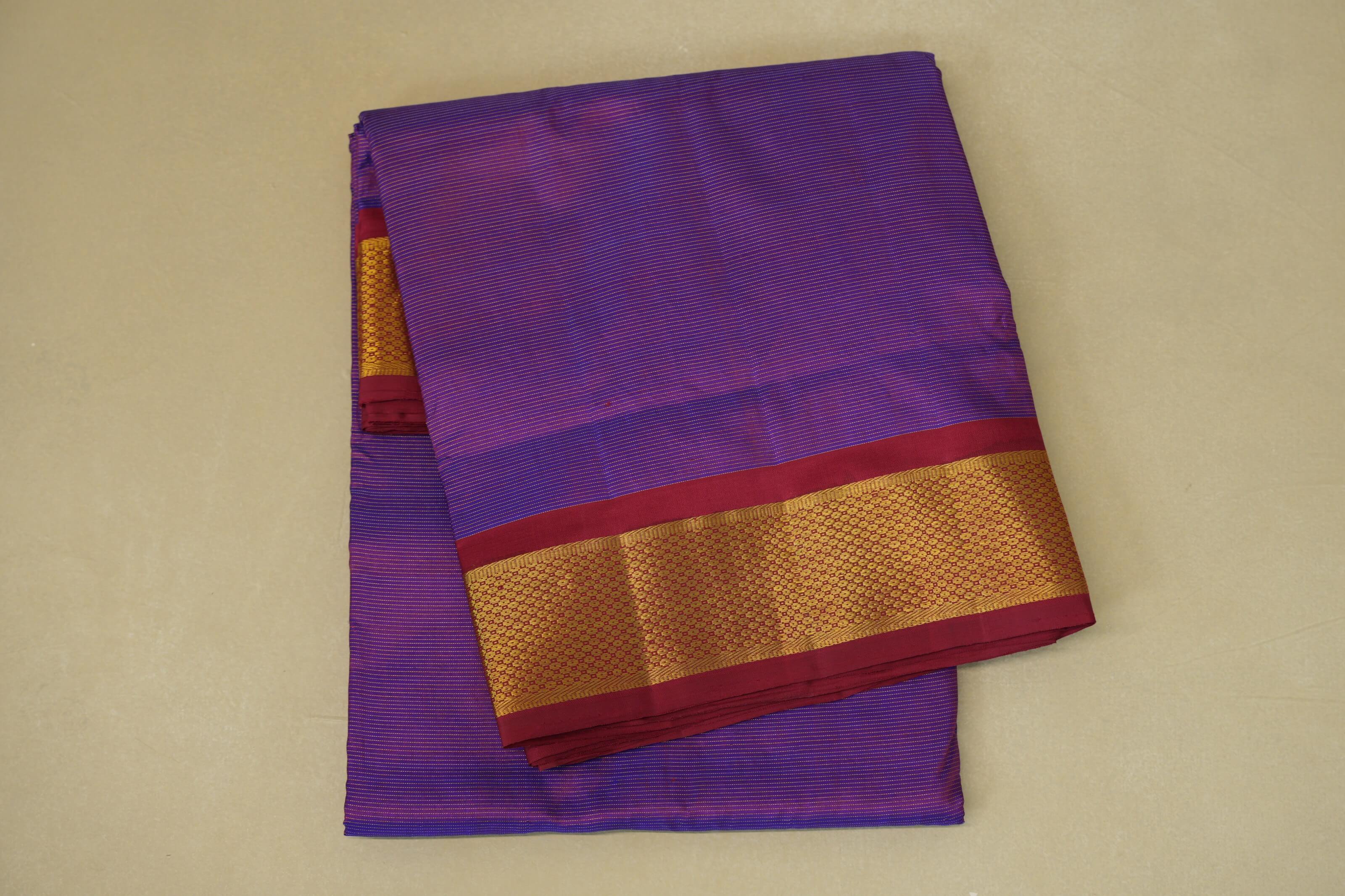 Dual Tone Magenta and Violet Ten yards vaira oosi silk saree