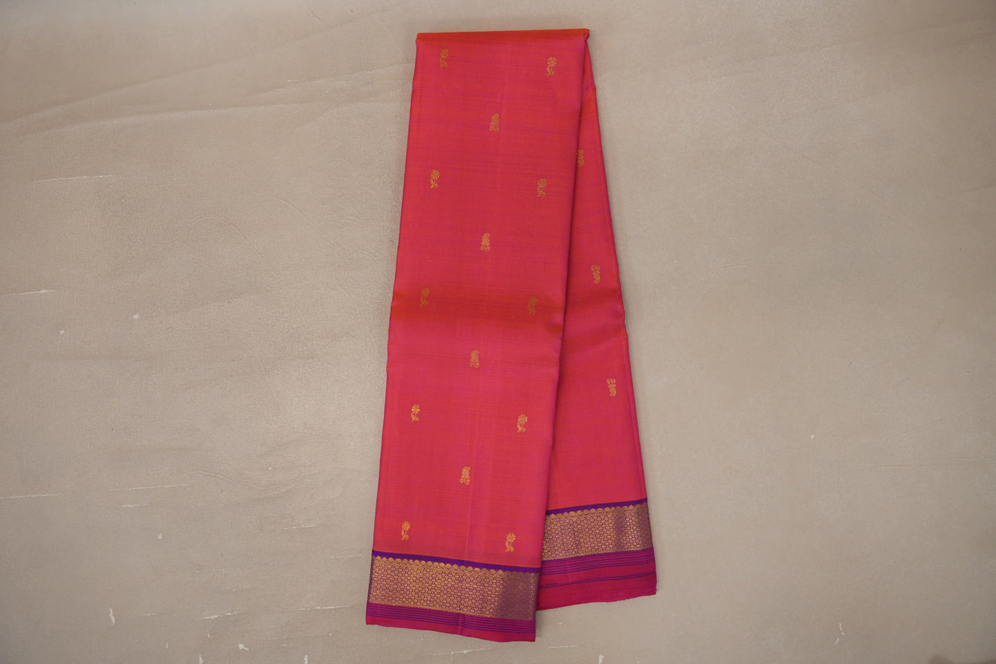 Online Orangish Pink Vintage Kanjivaram Silk Saree