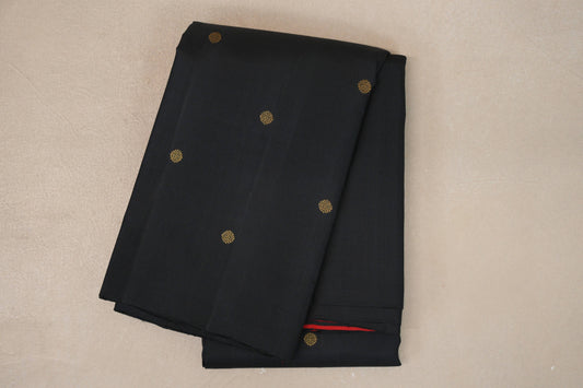 Borderless Black Vintage Kanjivaram Silk Saree