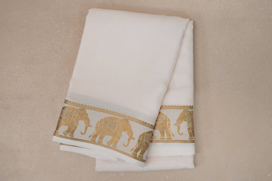 Cream Mysore Silk Saree