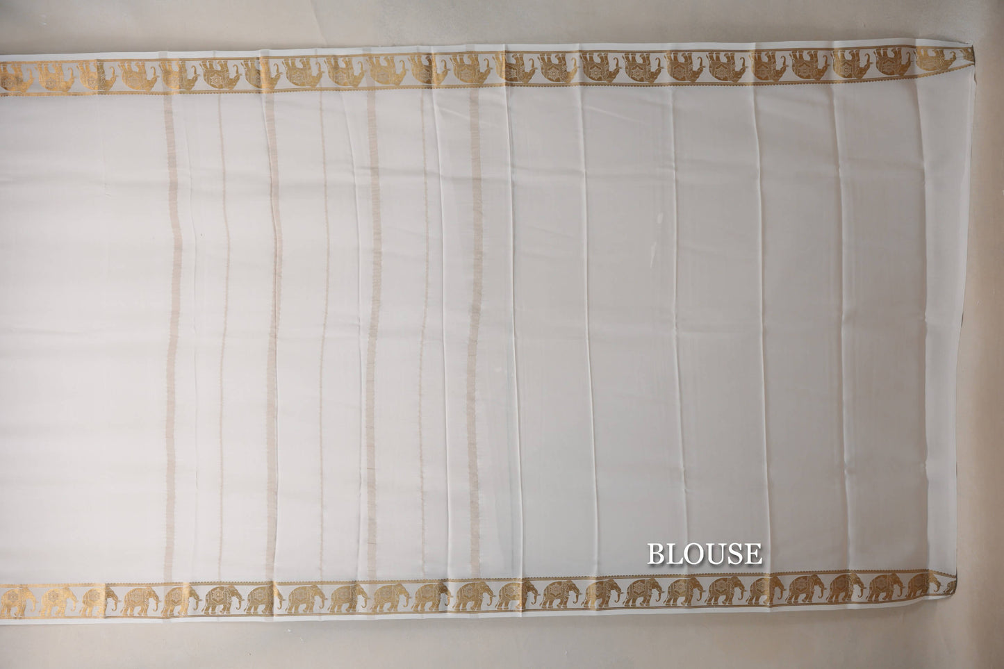 Cream Mysore Silk Saree blouse
