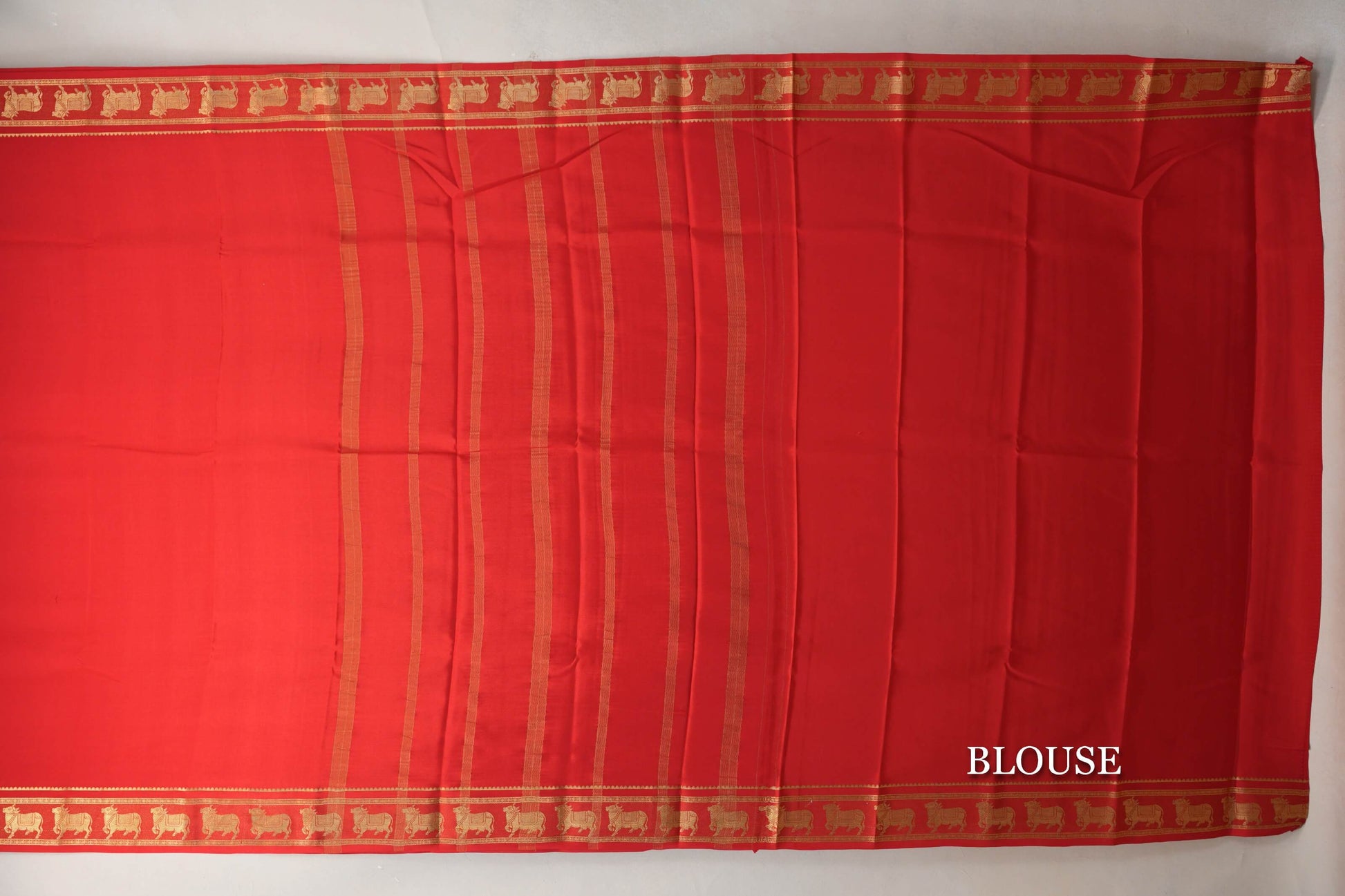 Bright  Red Mysore Silk Saree blouse