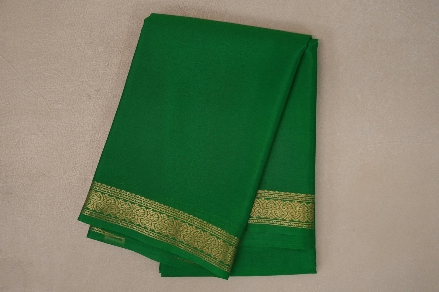 Leaf Green Mysore Silk Saree
