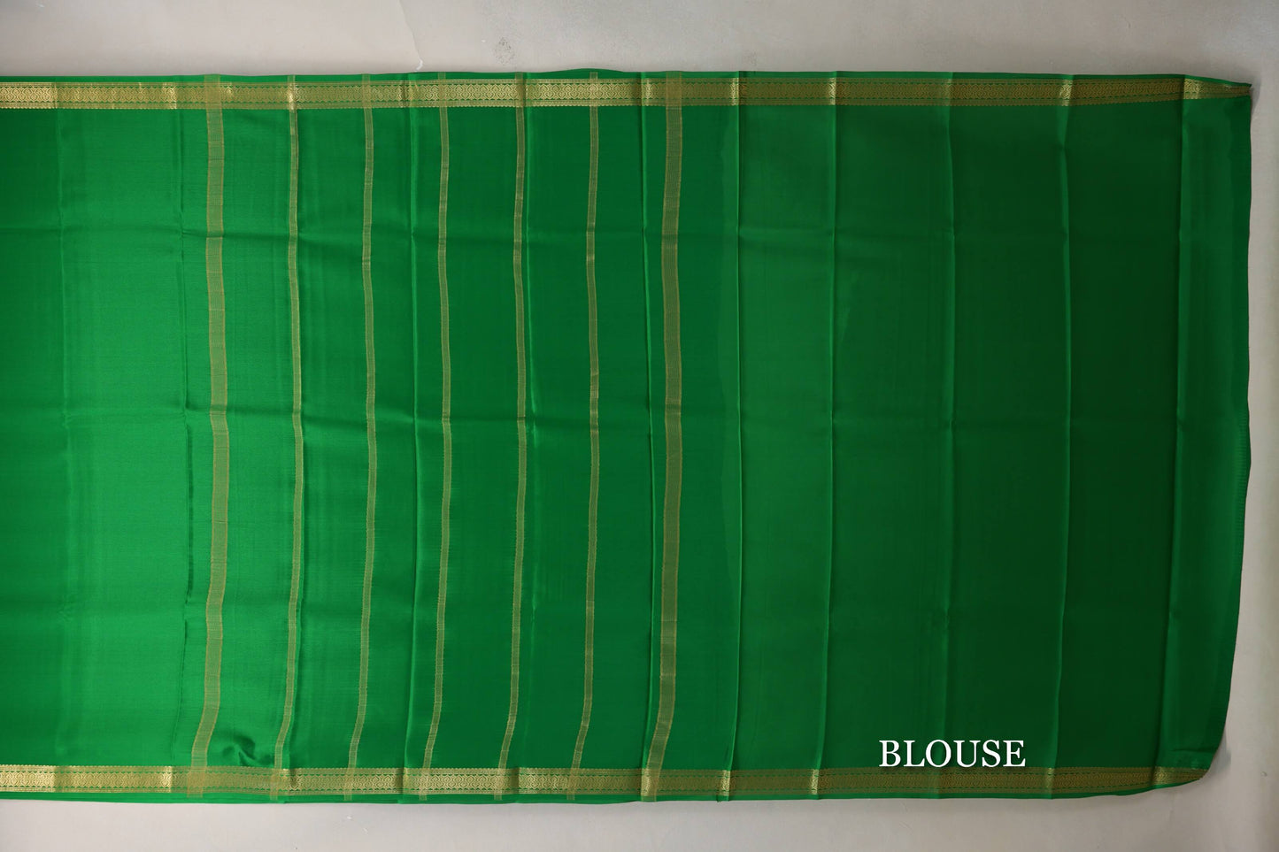 Leaf Green Mysore Silk Saree blouse