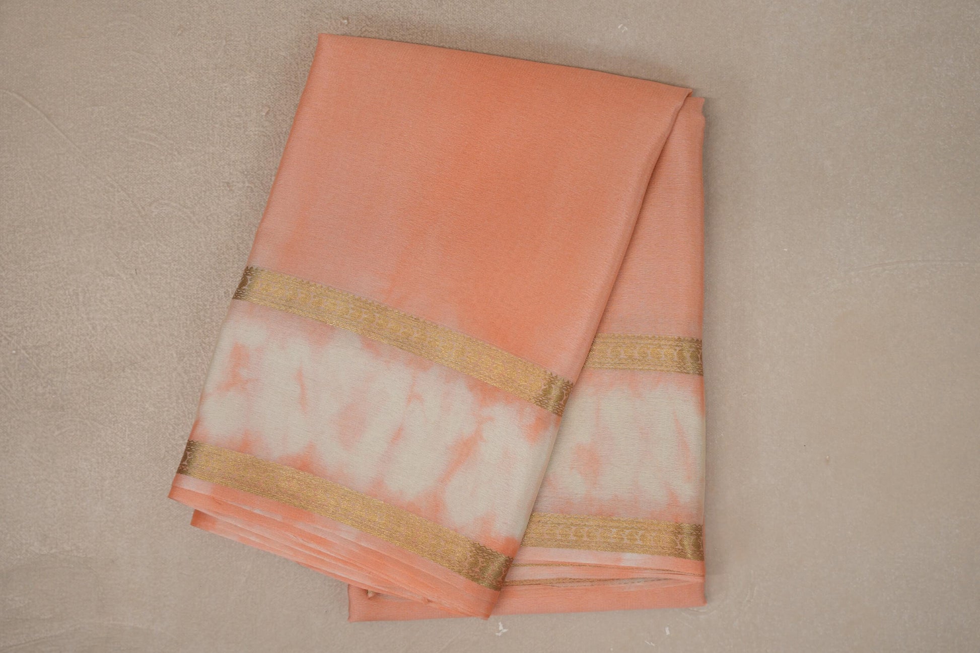 Peach Mysore Silk Saree
