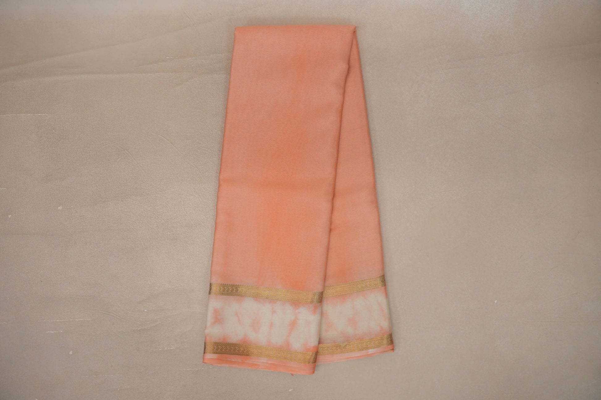 Online Peach Mysore Silk Saree