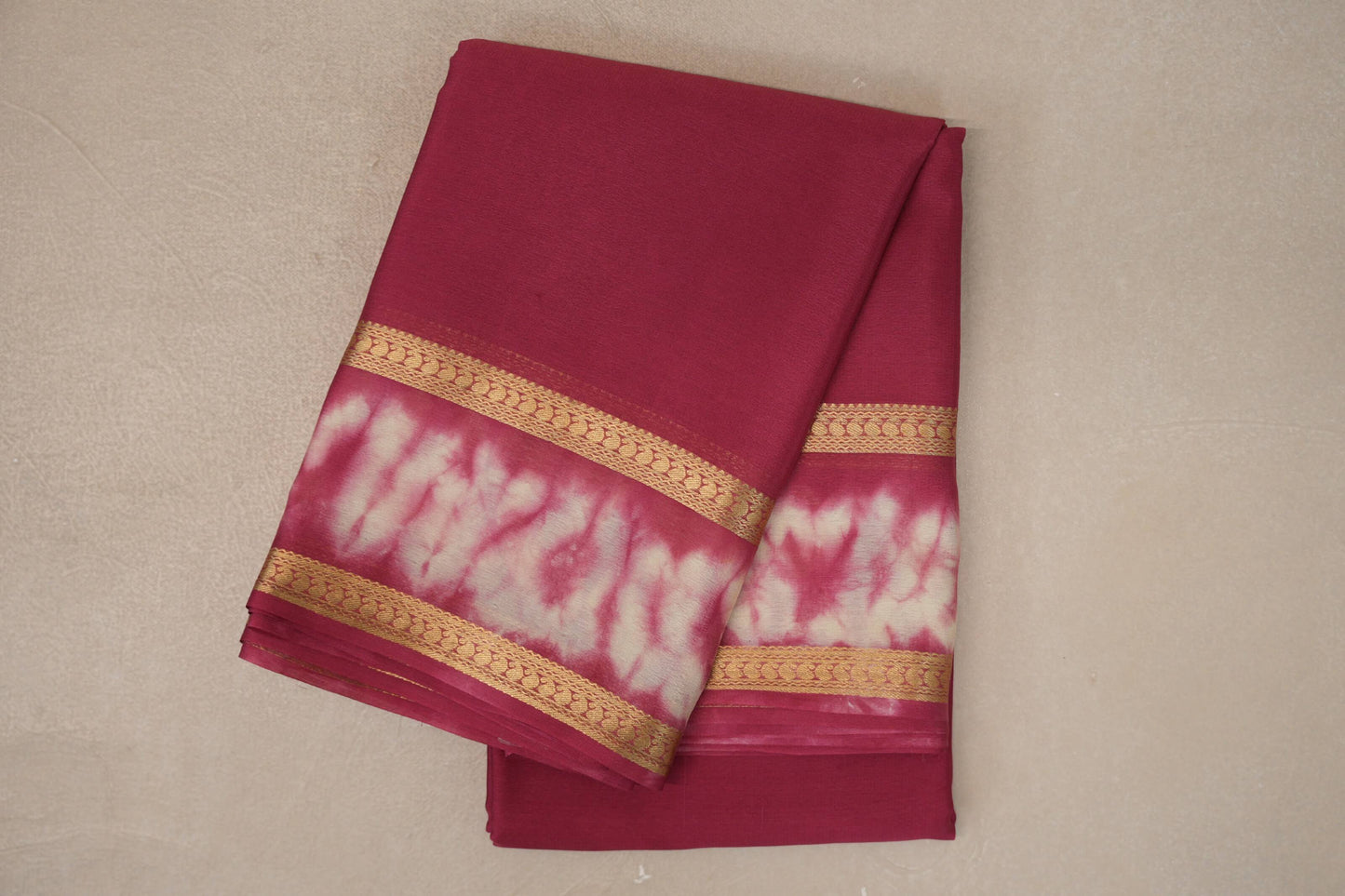 Amaranth Pink Mysore Silk Saree