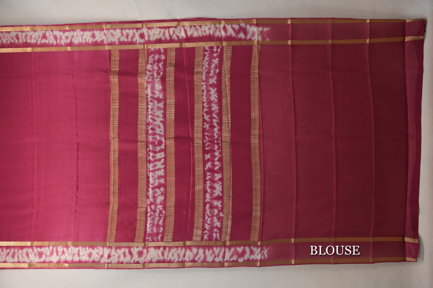 Amaranth Pink Mysore Silk Saree blouse