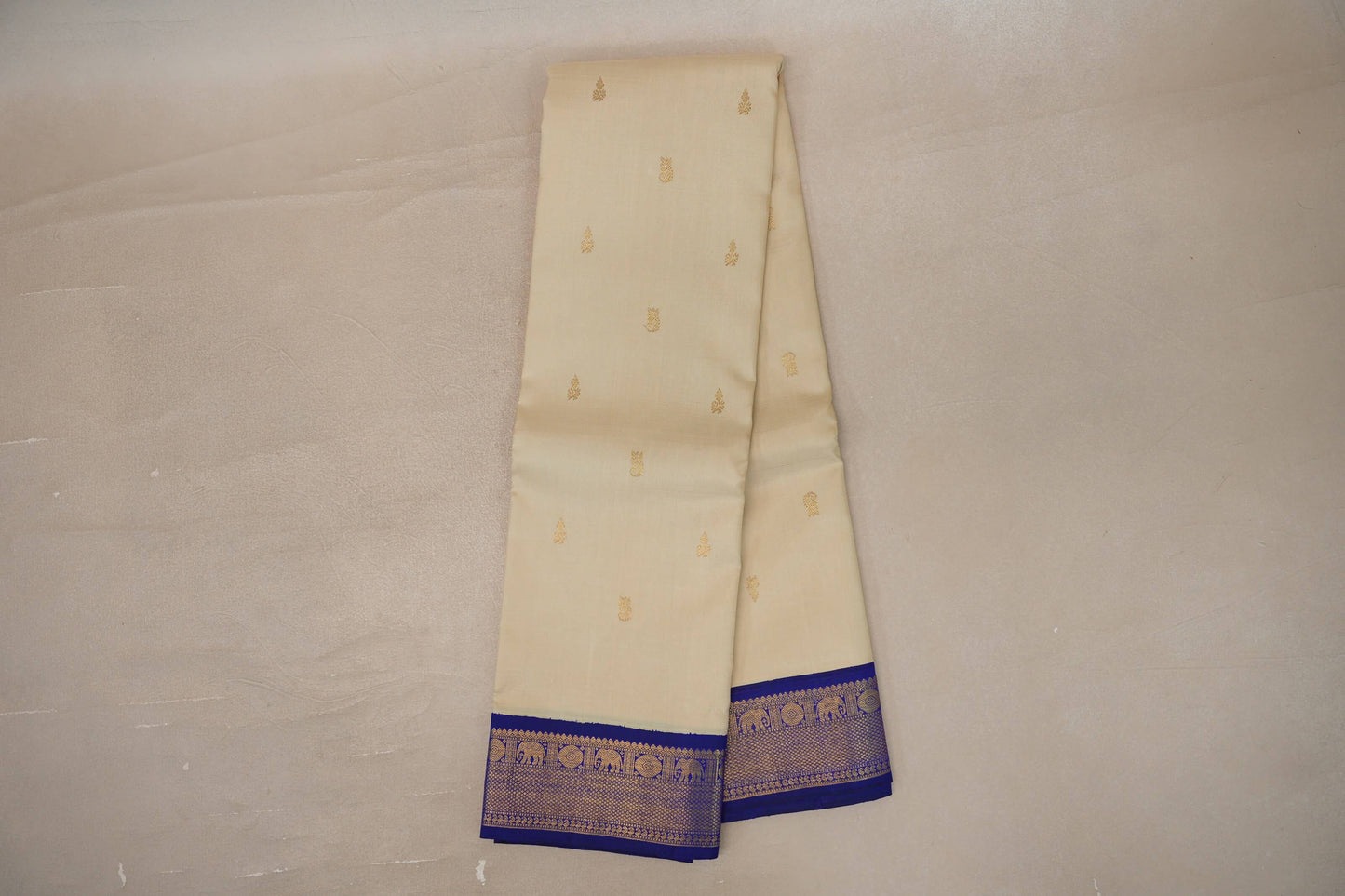 Elaichi green with Deep Blue borders Vintage Kanjivaram Silk Saree SS9829