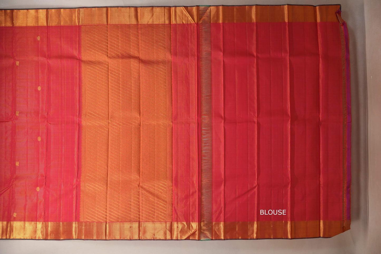 Reddish Pink Vintage Kanjivaram Silk Saree SS8675
