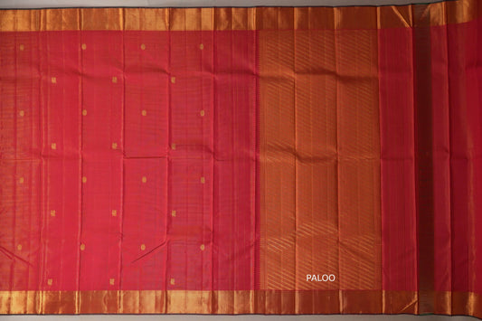 Reddish Pink Vintage Kanjivaram Silk Saree SS8675