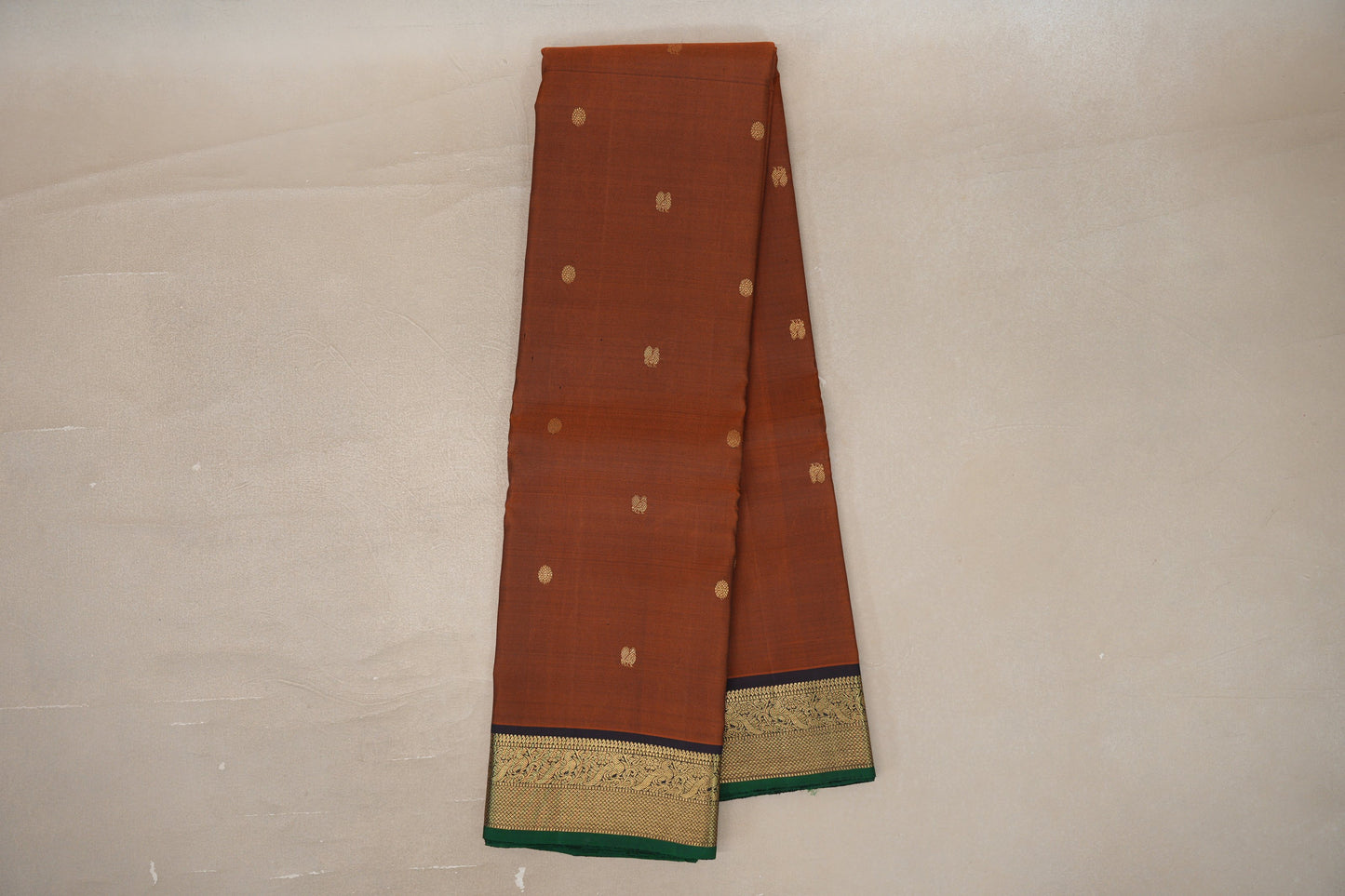 Rust orange Vintage Kanjivaram Silk Saree SS9834