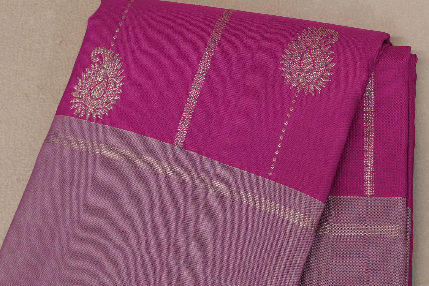 Magenta pink Vintage Kanjivaram Silk Saree SS9836