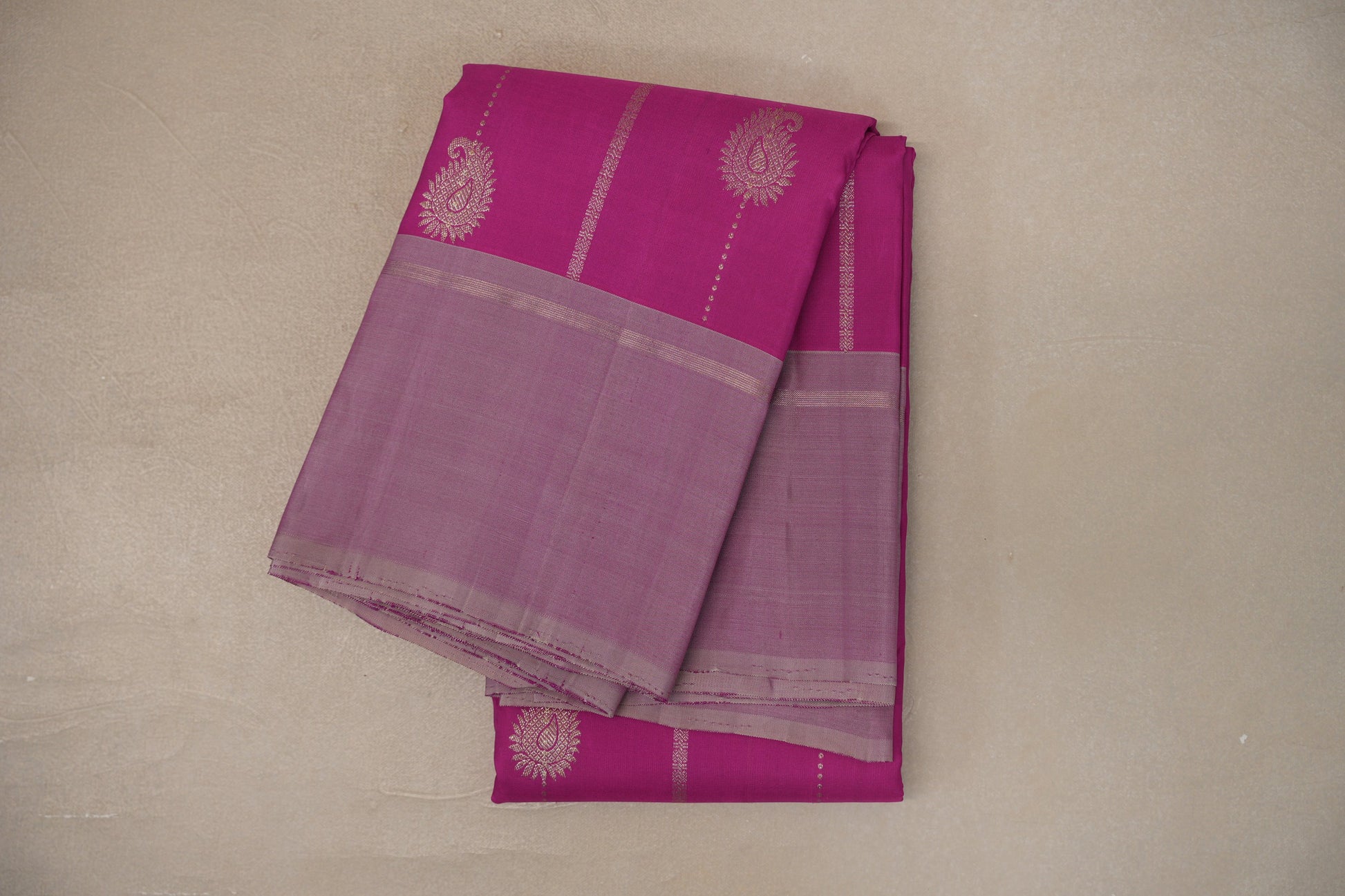 Magenta pink Vintage Kanjivaram Silk Saree