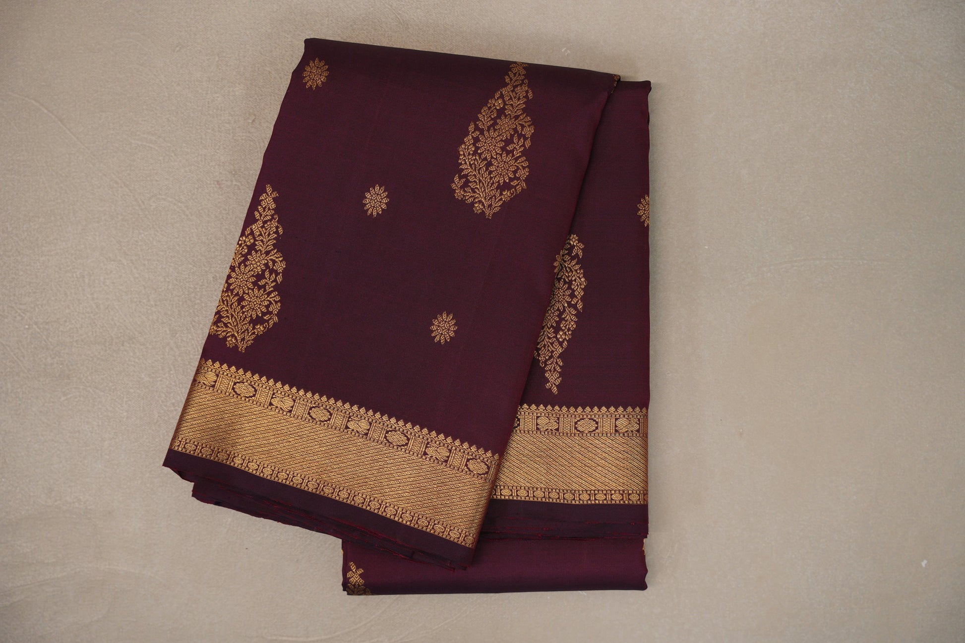 Reddish Maroon Vintage Kanjivaram Silk Saree 