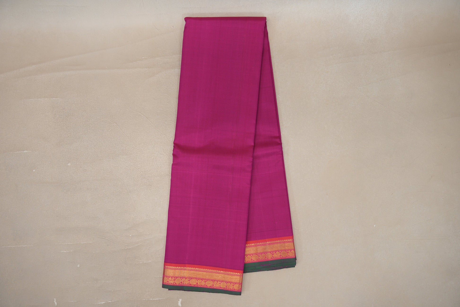 Deep Rani Pink Vintage Kanjivaram Silk Saree