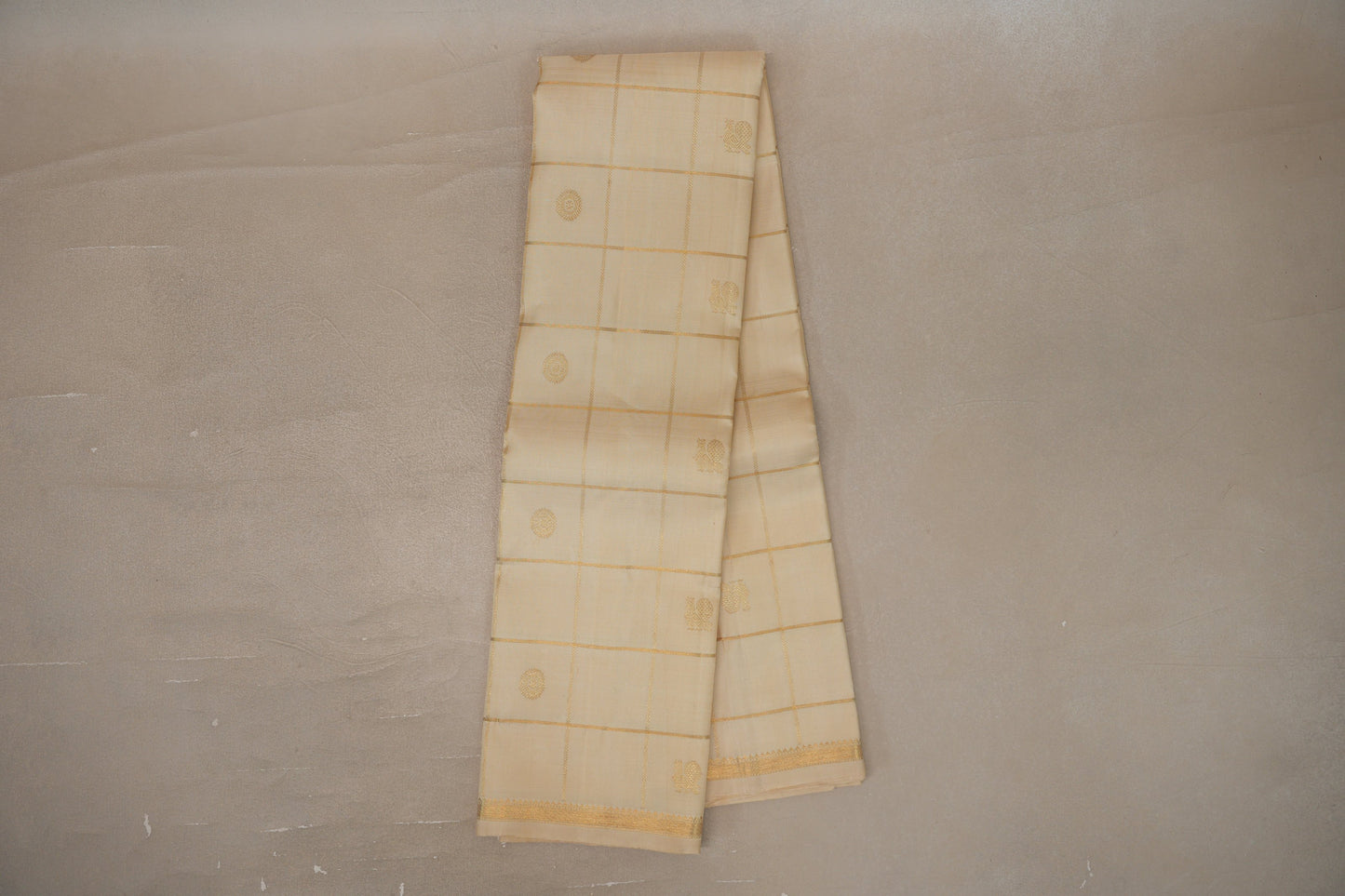 Cream Vintage Kanjivaram Silk Saree