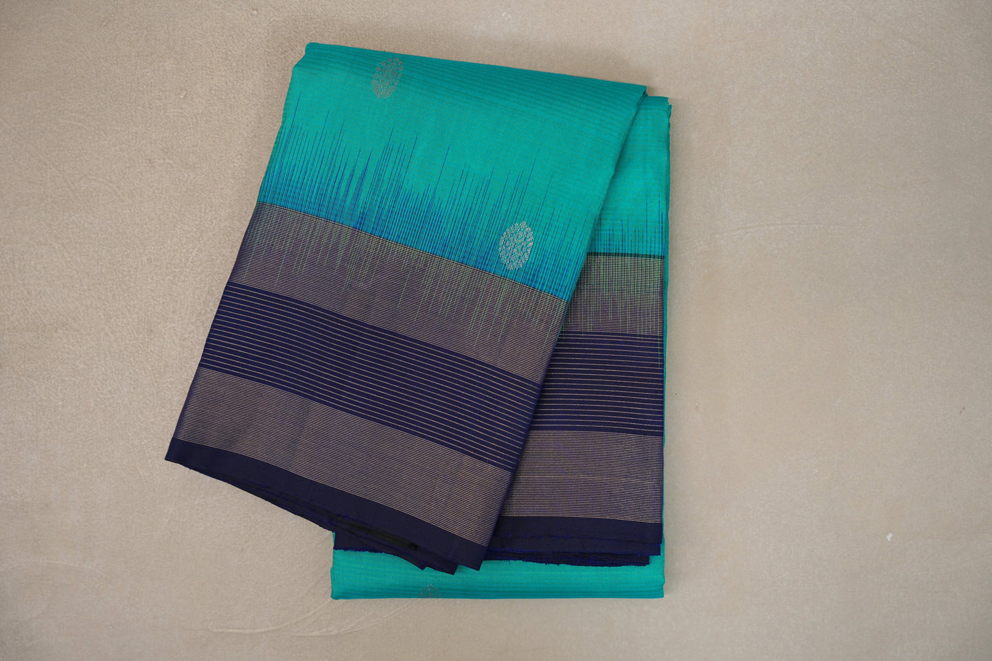 Dual Tone of Green and Blue Light Weight Kanjivaram Silk Saree