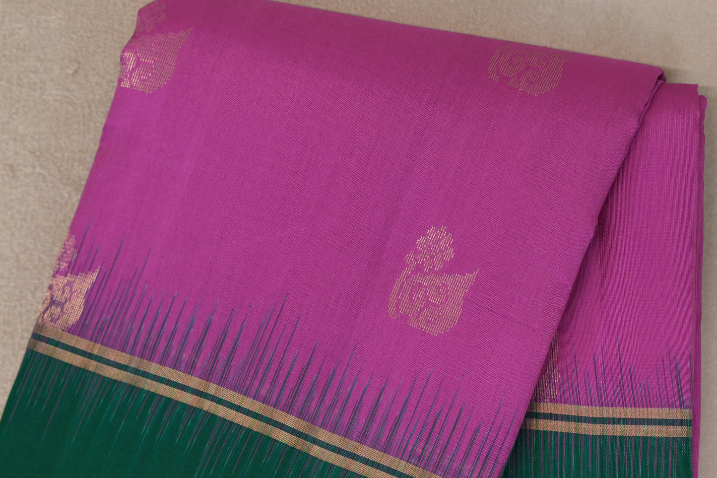 Amarnath pink with Forest Green borders Light Weight Kanjivaram Silk Saree SS9841