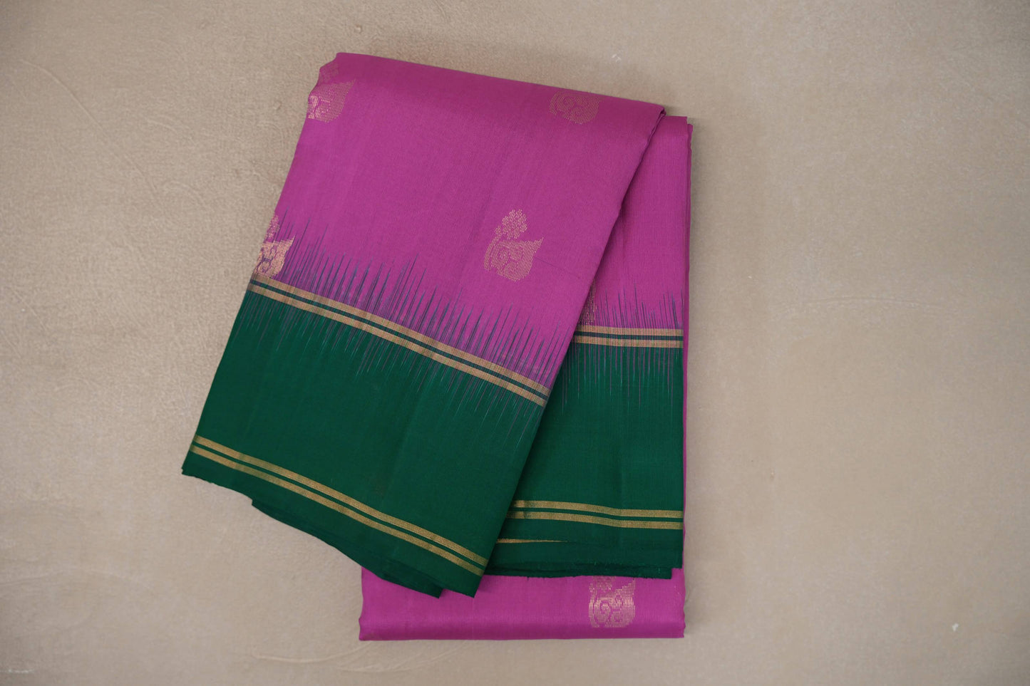 Amarnath pink with Forest Green borders Light Weight Kanjivaram Silk Saree SS9841