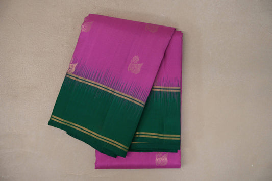 Amarnath pink with Forest Green borders Light Weight Kanjivaram Silk Saree SS9841