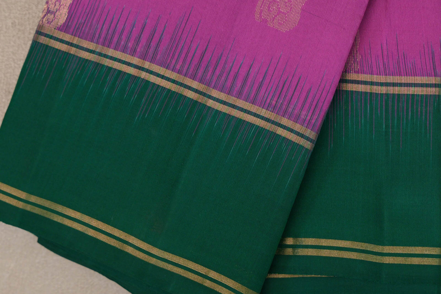 Amarnath pink with Forest Green borders Light Weight Kanjivaram Silk Saree SS9841