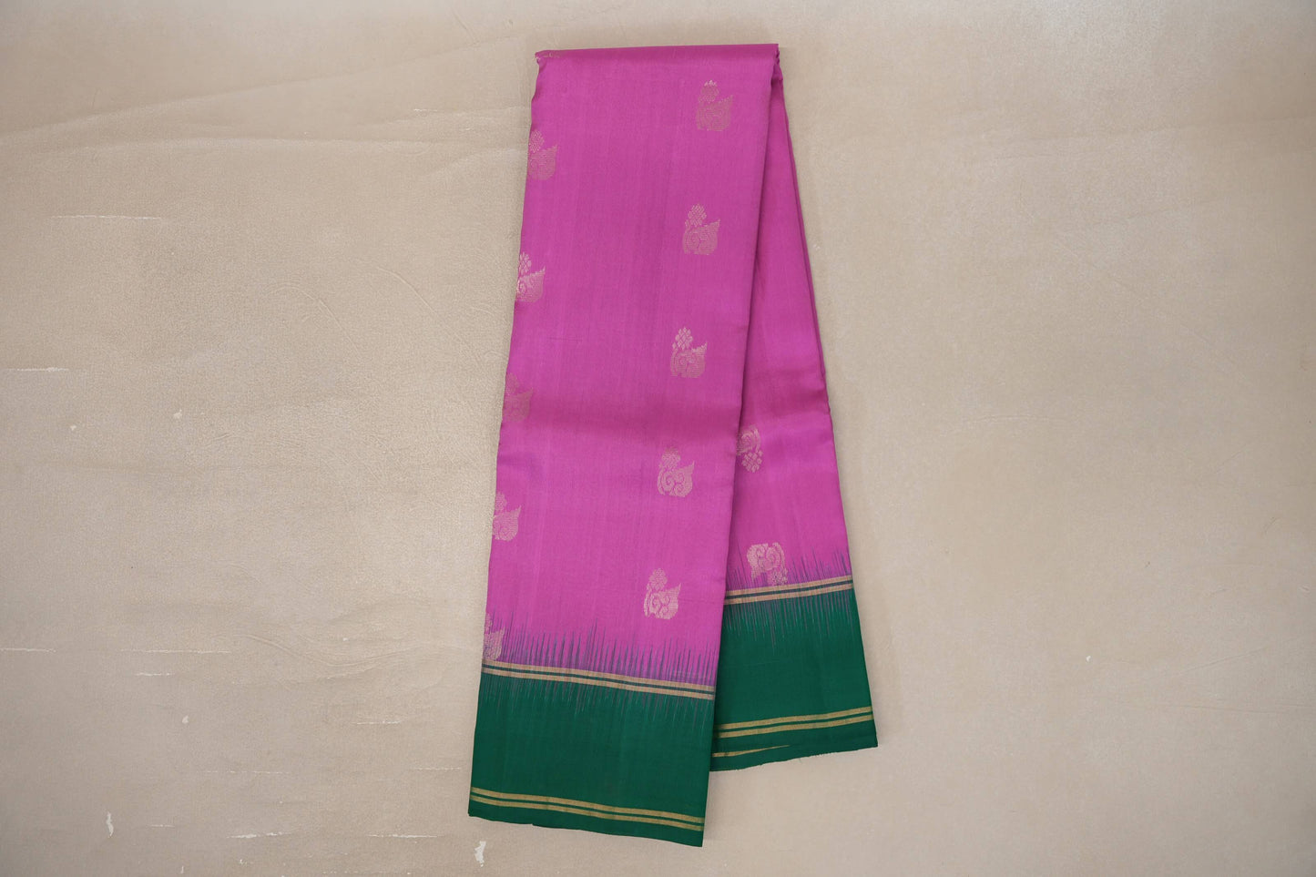 Amarnath pink with Forest Green borders Light Weight Kanjivaram Silk Saree SS9841