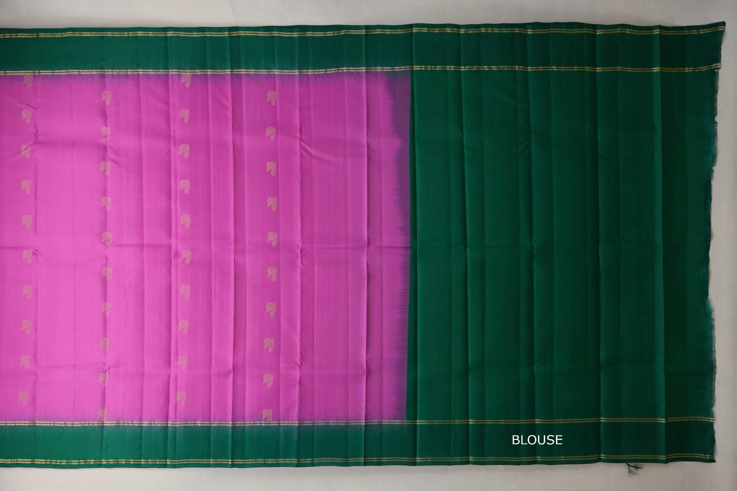 Amarnath pink with Forest Green borders Light Weight Kanjivaram Silk Saree SS9841