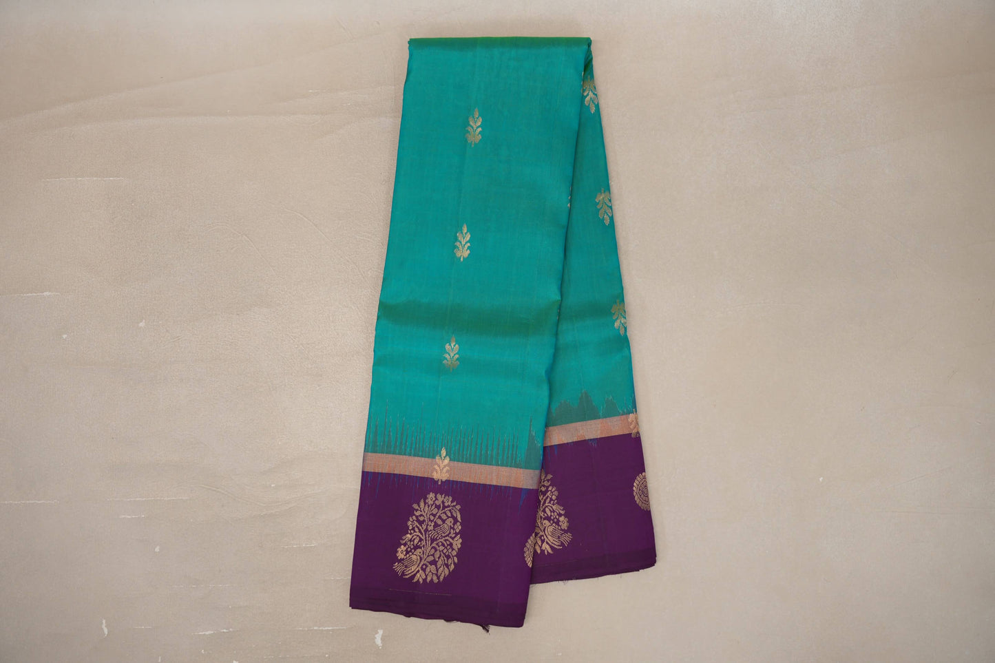 Dual Tone of Green and Blue Light Weight Kanjivaram Silk Saree SS9842