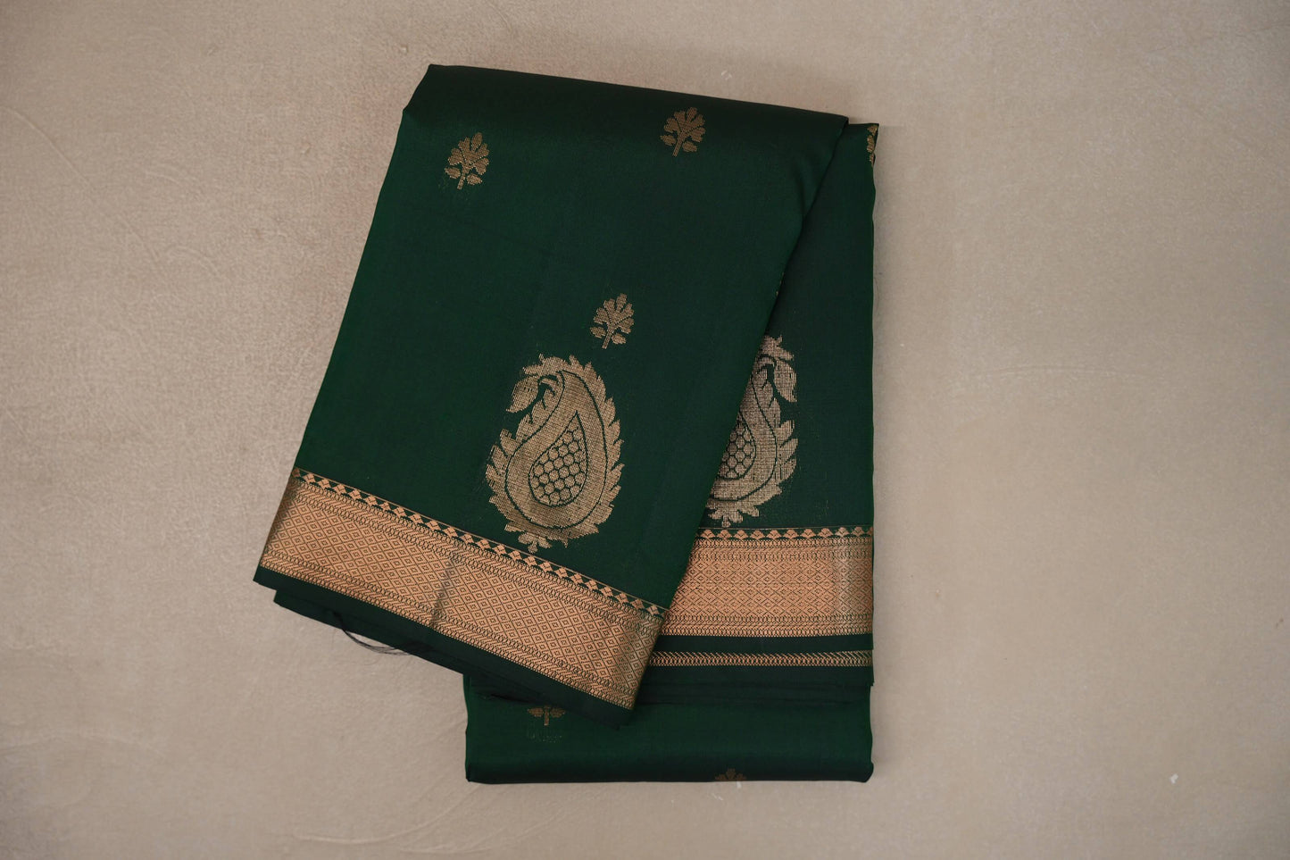 Deep bottle green Light Weight Kanjivaram Silk Saree