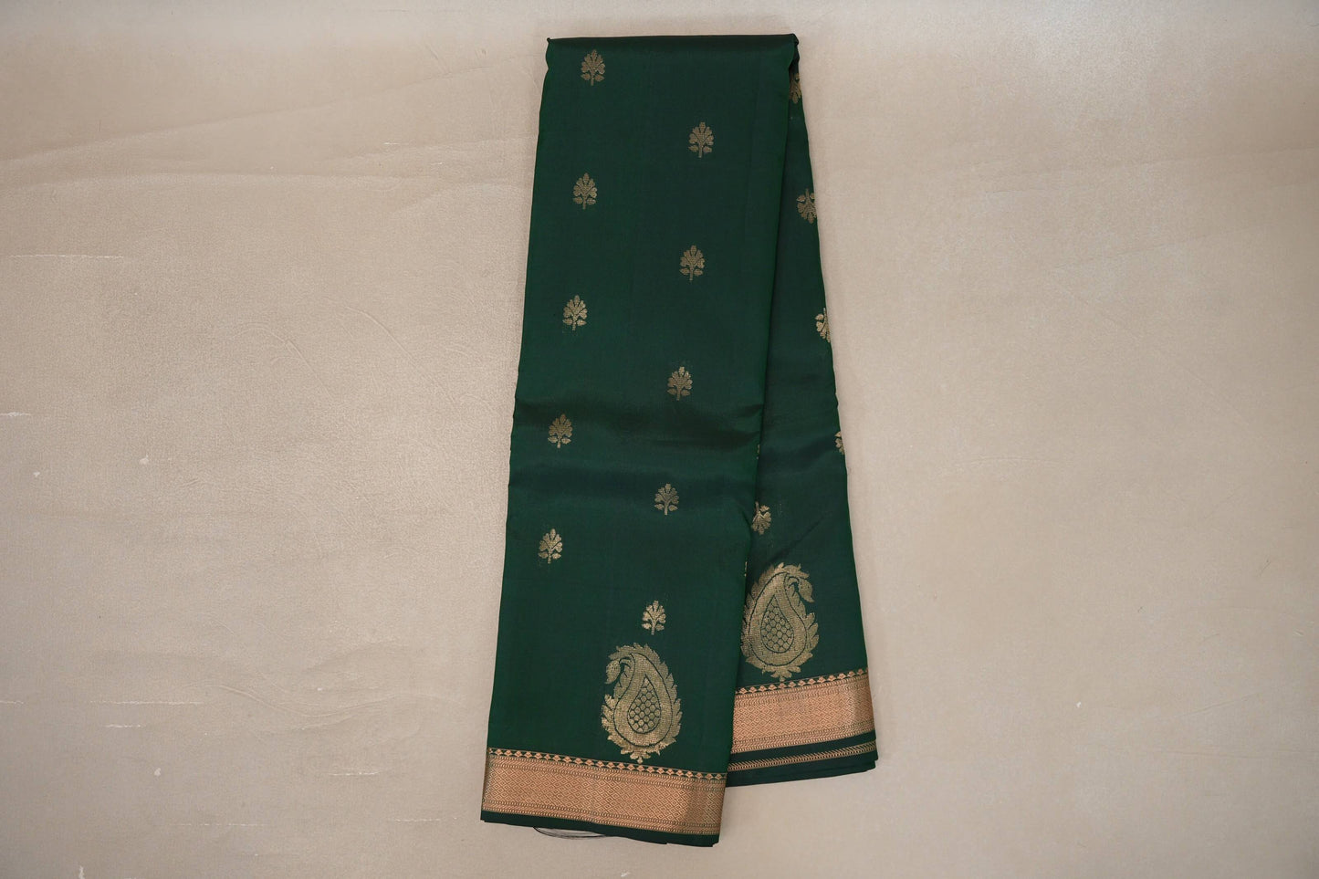 Deep bottle green Light Weight Kanjivaram Silk Saree