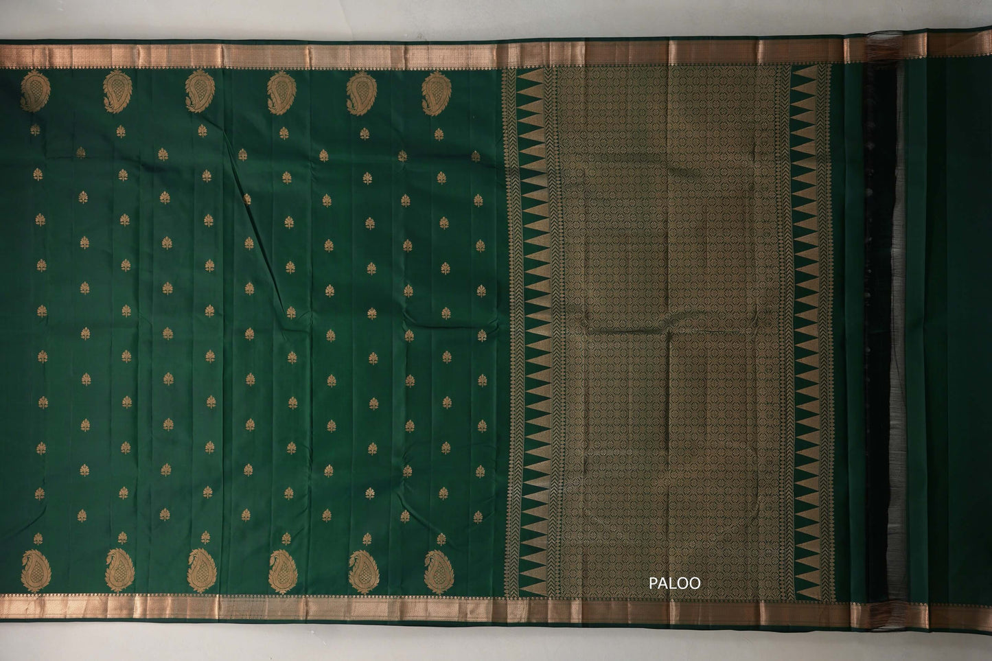 Deep bottle green Light Weight Kanjivaram Silk Saree