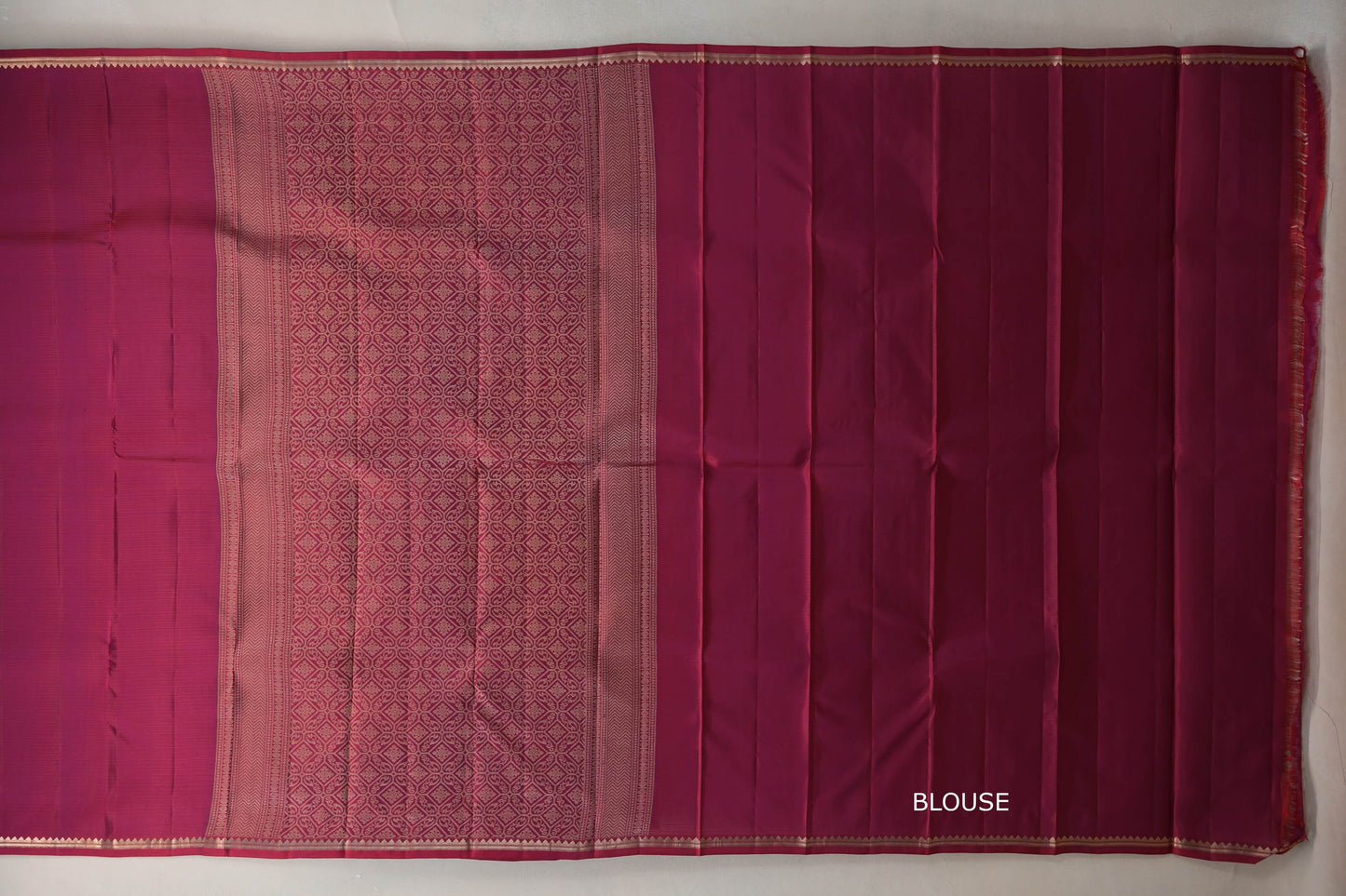 Dual Tone of Red & Purple Light Weight Kanjivaram Silk Saree blouse
