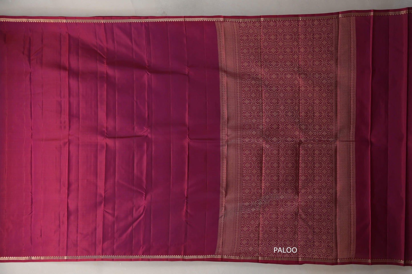 Dual Tone of Red & Purple Light Weight Kanjivaram Silk Saree paloo