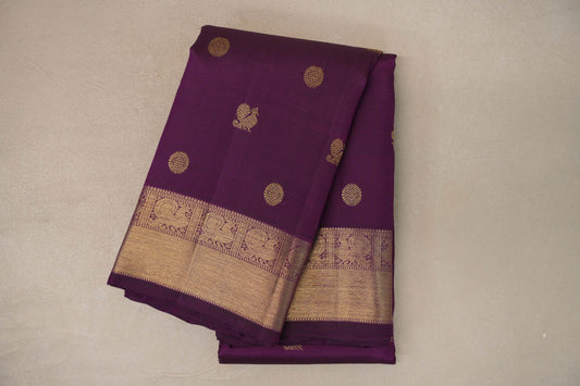 Deep Magenta Vintage Heirloom Kanjivaram Silk Saree