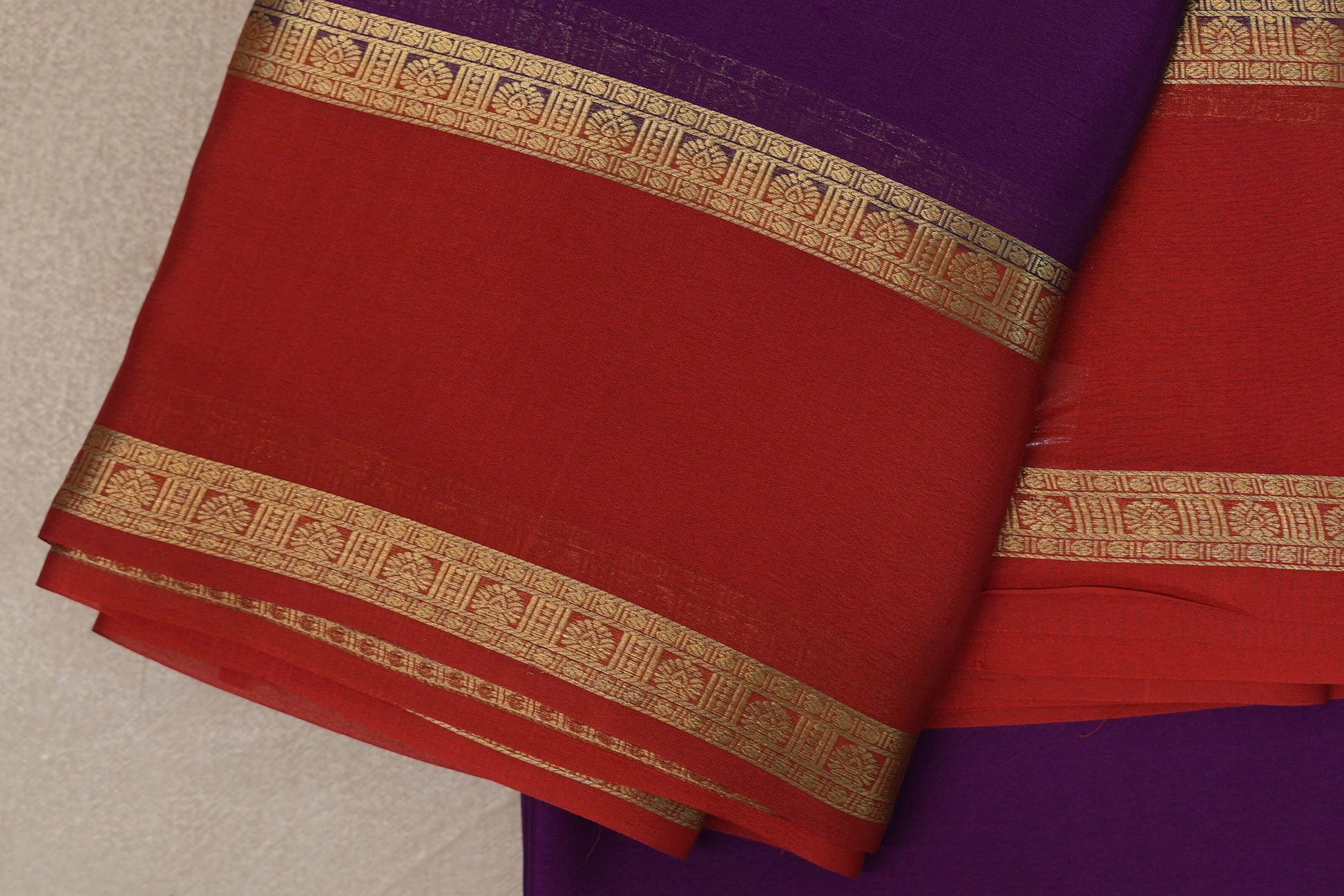 Violet Purple Mysore Silk Saree border