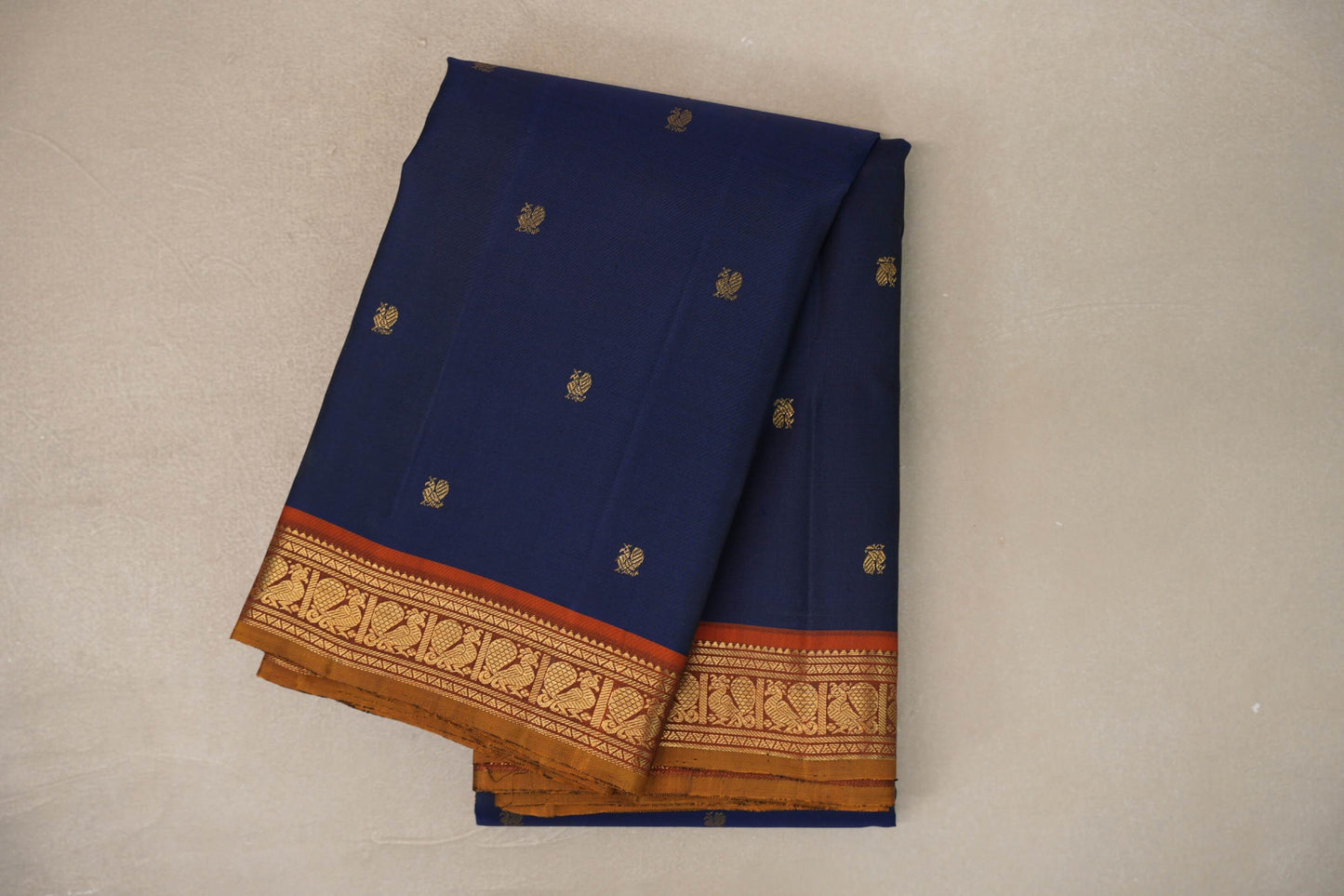 Navy Blue Vintage Kanjivaram Silk Saree